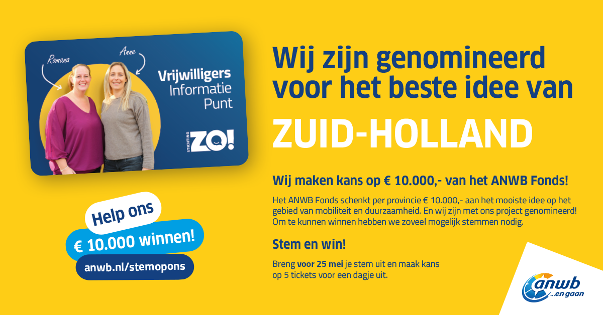 Duofiets van Stichting ZO! genomineerd door ANWB Fonds